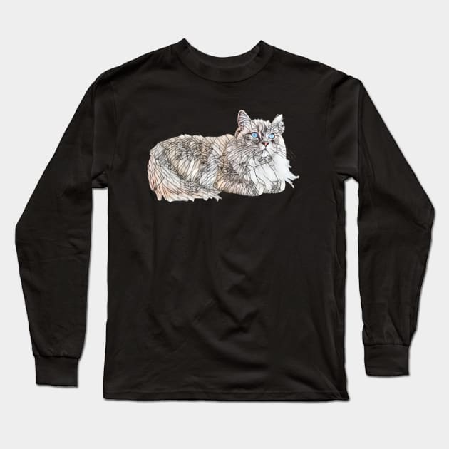 Seal Ragdoll Design - Floppy Cat Lovers Gift Long Sleeve T-Shirt by DoggyStyles